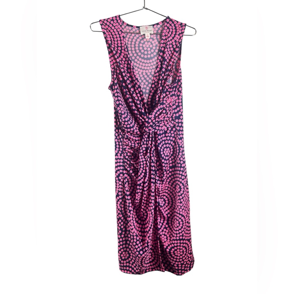 Julie Brown Designs Faux Wrap Front Knotted Ruched Dress xs
